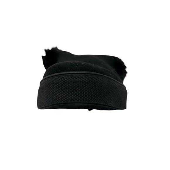 Comfortview Black Fuzzy Faux Fur Slip-on House Shoes Women's Size 10.5 NEW with - Picture 8 of 12